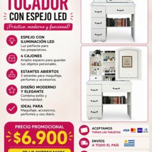 Tocador con espejo LED
