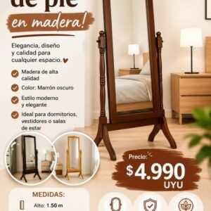 Espejo de pie en madera