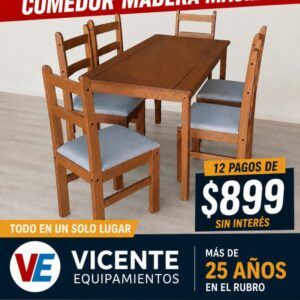 Juego de comedor - mesa + 6 sillas