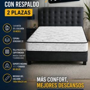 Sommier 2 plazas - espuma densidad 22