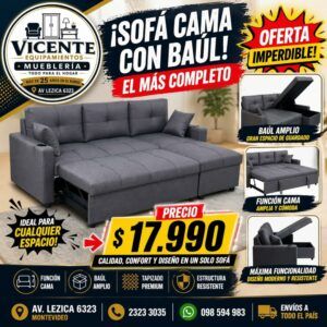 Sofá cama con baúl