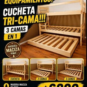 Tri Camas: cuchetas con carro auxiliar