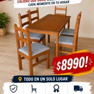 Juego de comedor – mesa + 6 sillas OFERTA CONTADO